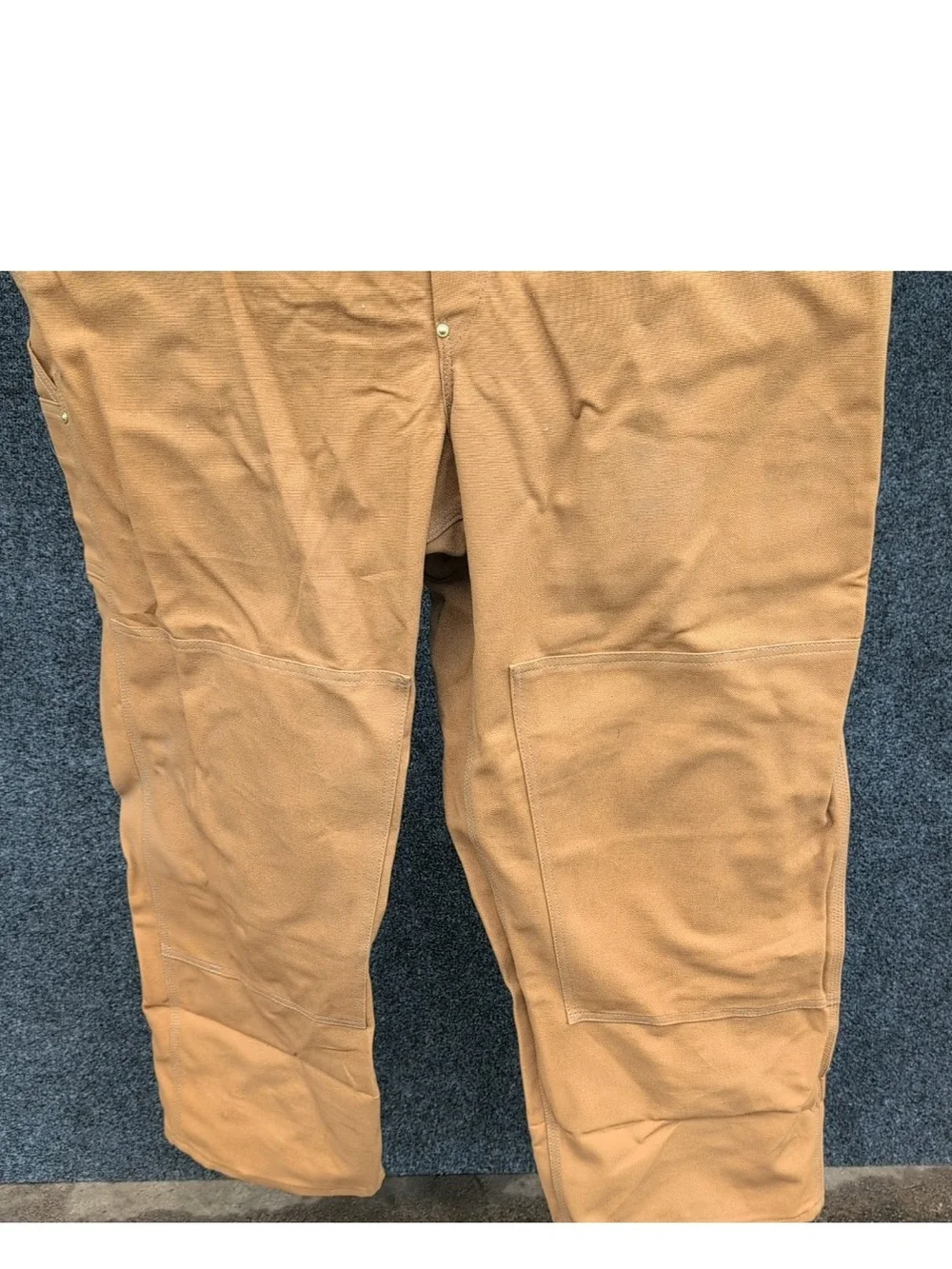 Vintage Carhartt Duck Bibs 46x30 Brown Double Knee Unlined Work Overalls R01 USA